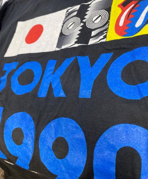 ROLLING STONES（ローリングストーンズ）ROLLING STONES (ローリングストーンズ) HANDTEX (ハンドテックス) Tシャツ コピーライト89年 ブラック サイズ:Ｌの古着・服飾アイテム