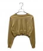 AURALEEオーラリー）の古着「SUPER HIGH GAUGE COTTON KNIT SHORT P/O」｜ベージュ