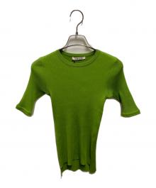 AURALEE（オーラリー）の古着「COTTON HIGH GAUGE RIB KNIT TEE」｜グリーン