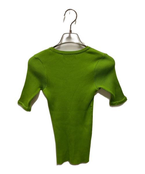 AURALEE（オーラリー）AURALEE (オーラリー) COTTON HIGH GAUGE RIB KNIT TEE グリーンの古着・服飾アイテム