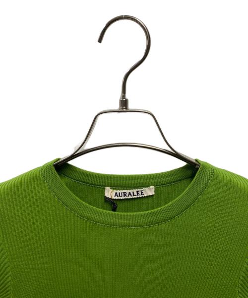 AURALEE（オーラリー）AURALEE (オーラリー) COTTON HIGH GAUGE RIB KNIT TEE グリーンの古着・服飾アイテム