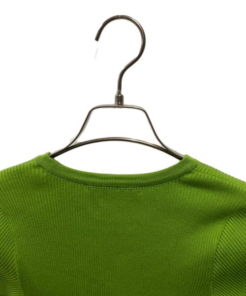 AURALEE（オーラリー）AURALEE (オーラリー) COTTON HIGH GAUGE RIB KNIT TEE グリーンの古着・服飾アイテム