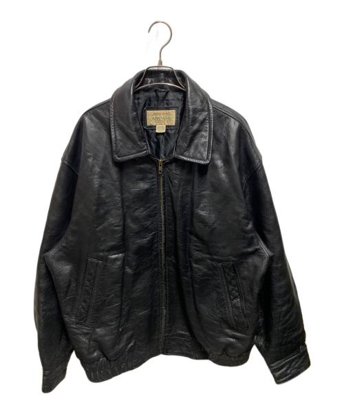 ST JOHN'S BAY（セントジョンズベイ）ST JOHN'S BAY (セントジョンズベイ) レザーブルゾンジャケット ブラック サイズ:XLの古着・服飾アイテム