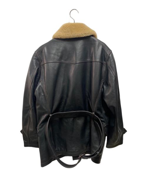VELUOKLDLY（ヴェルオックリー）VELUOKLDLY (ヴェルオックリー) レザーダブルジャケット ブラック サイズ:XLの古着・服飾アイテム