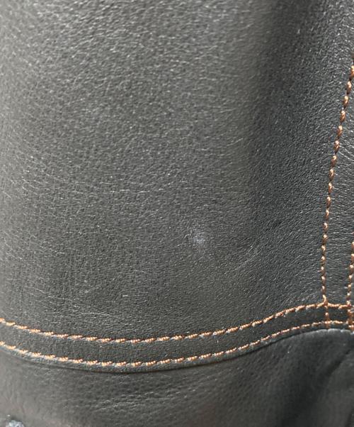 VELUOKLDLY（ヴェルオックリー）VELUOKLDLY (ヴェルオックリー) レザーダブルジャケット ブラック サイズ:XLの古着・服飾アイテム
