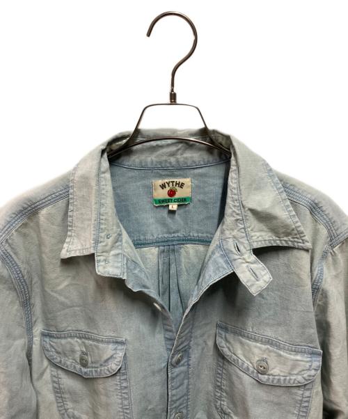 WYTHE（ワイス）WYTHE (ワイス) シャンブレーシャツ インディゴ サイズ:Lの古着・服飾アイテム