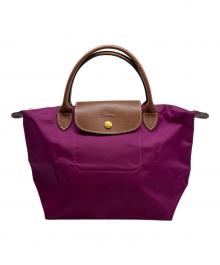 LONGCHAMP（ロンシャン）の古着「ルプリアージュ オリジナル S トップハンドルバッグ」｜パープル