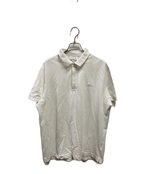 LACOSTE（ラコステ）LACOSTE (ラコステ) レギュラーフィット ストレッチ パリポロシャツ ホワイト サイズ:Ｌの古着・服飾アイテム