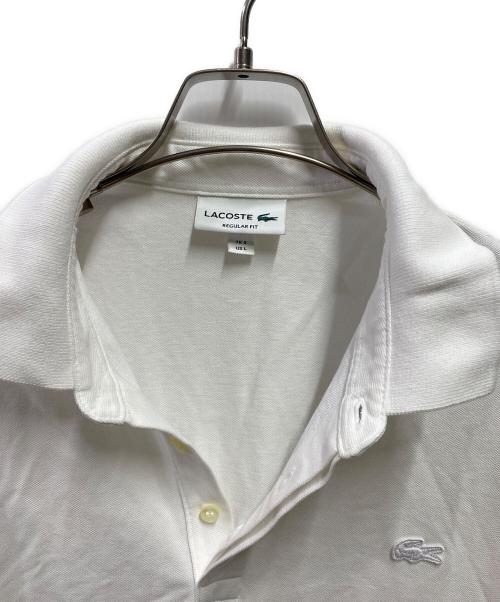 LACOSTE（ラコステ）LACOSTE (ラコステ) レギュラーフィット ストレッチ パリポロシャツ ホワイト サイズ:Ｌの古着・服飾アイテム