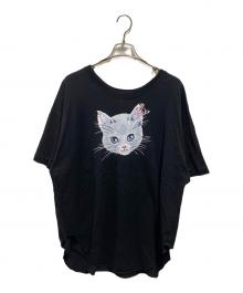 Vivienne Westwood RED LABEL（ヴィヴィアンウエストウッドレッドレーベル）の古着「キャットプリントTシャツ」｜ブラック