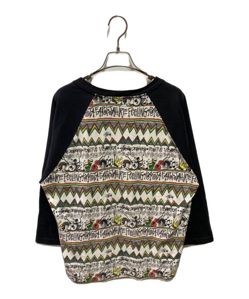 stussy（ステューシー）stussy (ステューシー) 00’S Tom Tom ラグランカットソー ホワイト×ブラック サイズ:サイズ詳細参照の古着・服飾アイテム