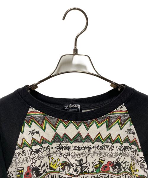 stussy（ステューシー）stussy (ステューシー) 00’S Tom Tom ラグランカットソー ホワイト×ブラック サイズ:サイズ詳細参照の古着・服飾アイテム