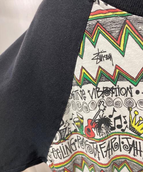 stussy（ステューシー）stussy (ステューシー) 00’S Tom Tom ラグランカットソー ホワイト×ブラック サイズ:サイズ詳細参照の古着・服飾アイテム