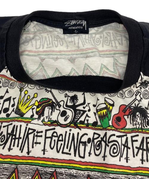 stussy（ステューシー）stussy (ステューシー) 00’S Tom Tom ラグランカットソー ホワイト×ブラック サイズ:サイズ詳細参照の古着・服飾アイテム