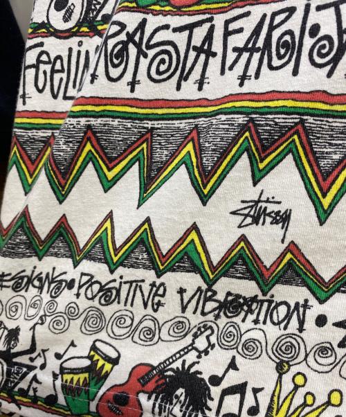 stussy（ステューシー）stussy (ステューシー) 00’S Tom Tom ラグランカットソー ホワイト×ブラック サイズ:サイズ詳細参照の古着・服飾アイテム