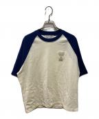 AMI Alexandre Mattiussiアミアレクサンドルマテュッシ）の古着「26SS Ami de Coeur ニットパッチ Tシャツ」｜アイボリー×ネイビー