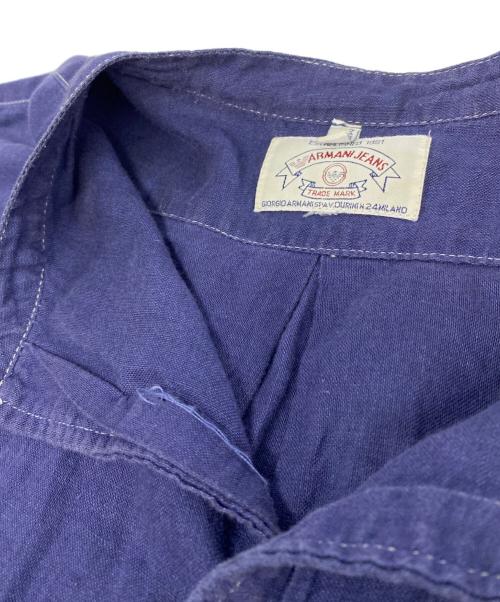 ARMANI JEANS（アルマーニジーンズ）ARMANI JEANS (アルマーニジーンズ) 90sリネン混シャツ ネイビー サイズ:Ｍの古着・服飾アイテム