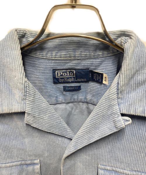 POLO RALPH LAUREN（ポロ・ラルフローレン）POLO RALPH LAUREN (ポロ・ラルフローレン) コーデュロイ オープンカラーシャツ スカイブルー サイズ:Ｓの古着・服飾アイテム