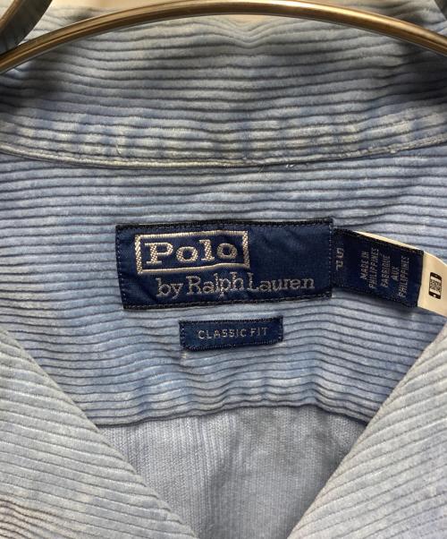 POLO RALPH LAUREN（ポロ・ラルフローレン）POLO RALPH LAUREN (ポロ・ラルフローレン) コーデュロイ オープンカラーシャツ スカイブルー サイズ:Ｓの古着・服飾アイテム