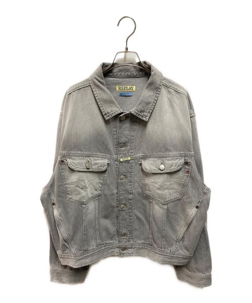 REPLAY（リプレイ）REPLAY (リプレイ) 9Z1 ECOPLUS ライトデニムグレージャケット グレー サイズ:L 未使用品の古着・服飾アイテム