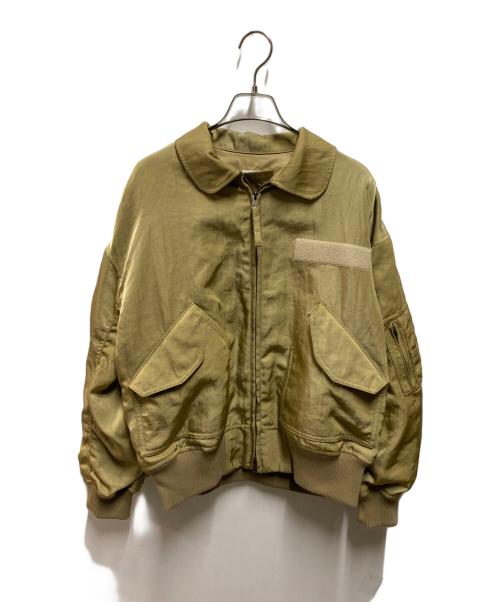 FRAMeWORK（フレームワーク）FRAMeWORK (フレームワーク) ヴィンテージナイロンフライトブルゾン ベージュ サイズ:38の古着・服飾アイテム