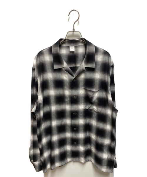front11201（フロント11201）front11201 (フロント11201) オンブレチェックシャツ ブラック サイズ:Mの古着・服飾アイテム