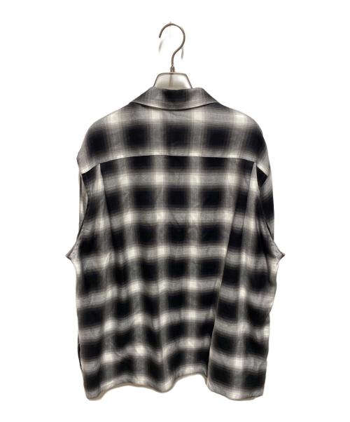 front11201（フロント11201）front11201 (フロント11201) オンブレチェックシャツ ブラック サイズ:Mの古着・服飾アイテム