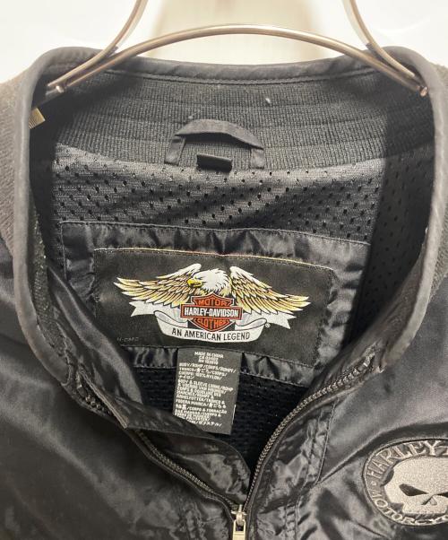HARLEY-DAVIDSON（ハーレーダビッドソン）HARLEY-DAVIDSON (ハーレーダビッドソン) スカルワッペンナイロンジャケット ブラック サイズ:Ｍの古着・服飾アイテム
