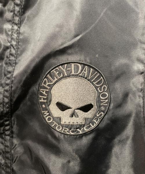 HARLEY-DAVIDSON（ハーレーダビッドソン）HARLEY-DAVIDSON (ハーレーダビッドソン) スカルワッペンナイロンジャケット ブラック サイズ:Ｍの古着・服飾アイテム