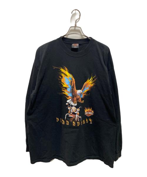 HARLEY-DAVIDSON（ハーレーダビッドソン）HARLEY-DAVIDSON (ハーレーダビッドソン) プリントカットソー ブラック サイズ:XXLの古着・服飾アイテム