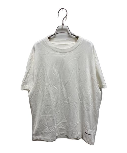 JIL SANDER（ジルサンダー）JIL SANDER (ジルサンダー) ロゴパッチ付コットンTシャツ ホワイト サイズ:XXLの古着・服飾アイテム
