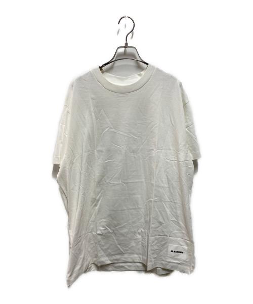 JIL SANDER（ジルサンダー）JIL SANDER (ジルサンダー) ロゴパッチ付コットンTシャツ ホワイト サイズ:XXLの古着・服飾アイテム
