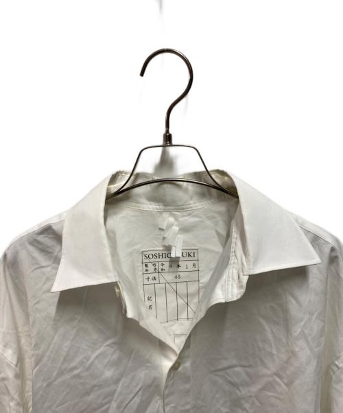 SOSHIOTSUKI（ソウシ オオツキ）SOSHIOTSUKI (ソウシ オオツキ) 22SS The Kimono Breasted Shirt ホワイト サイズ:48の古着・服飾アイテム