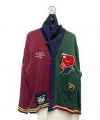 POLO RALPH LAURENポロ・ラルフローレン）の古着「ショールカラーカーディガン」｜グリーン×レッド
