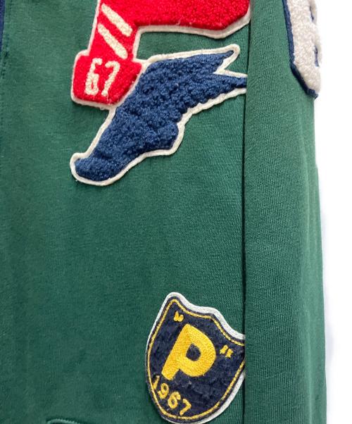 POLO RALPH LAUREN（ポロ・ラルフローレン）POLO RALPH LAUREN (ポロ・ラルフローレン) ショールカラーカーディガン グリーン×レッド サイズ:Mの古着・服飾アイテム