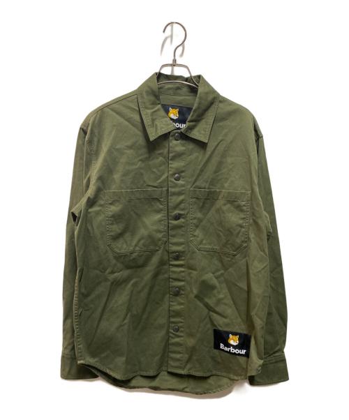 Barbour（バブアー）Barbour (バブアー) maison kitsune (メゾンキツネ) BARBOUR X MK OVERSHIRT グリーン サイズ:Sの古着・服飾アイテム