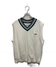 LACOSTE×BEAMS（ラコステ×ビームス）の古着「別注チルデン ニット ベスト」｜ホワイト