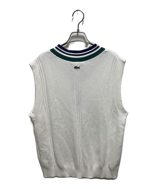 LACOSTE（ラコステ）LACOSTE (ラコステ) BEAMS (ビームス) 別注チルデン ニット ベスト ホワイト サイズ:M 未使用品の古着・服飾アイテム