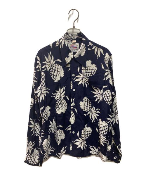 KAHANAMOKU（カハナモク）KAHANAMOKU (カハナモク) アロハシャツ DUKE'S PINEAPPLE ネイビー サイズ:Sの古着・服飾アイテム