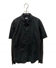 DIESEL（ディーゼル）の古着「オーバルDロゴ レイヤードシャツ」｜ブラック