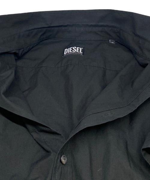 DIESEL（ディーゼル）DIESEL (ディーゼル) オーバルDロゴ レイヤードシャツ ブラック サイズ:Ｍの古着・服飾アイテム