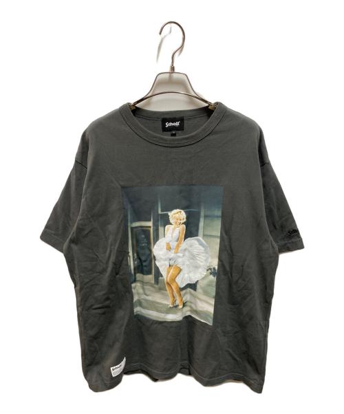 Schott（ショット）Schott (ショット) MARILYN MONROE PHOTO T-SHIRT グレー サイズ:Ｌの古着・服飾アイテム