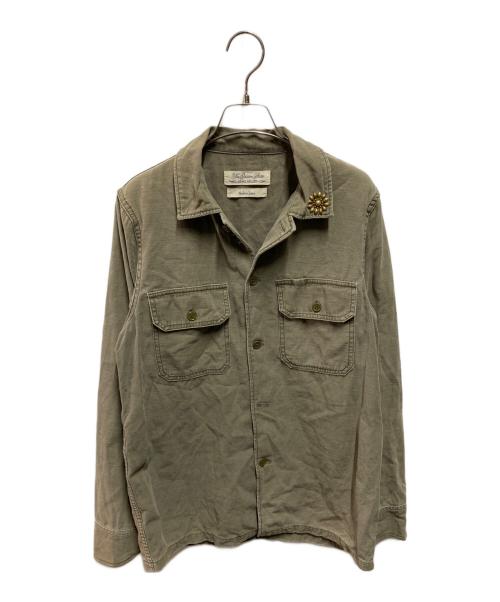 REMI RELIEF（レミレリーフ）REMI RELIEF (レミレリーフ) MILITARY SHIRT(⼩花スタッズ) グリーン サイズ:Mの古着・服飾アイテム