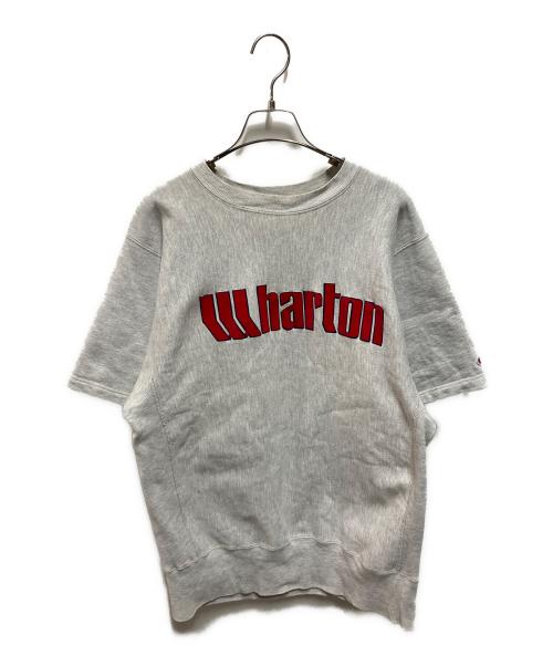 Champion REVERSE WEAVE（チャンピオン リバース ウィーブ）Champion REVERSE WEAVE (チャンピオン リバース ウィーブ) 90’s Wharton 半袖スウェット グレー サイズ:Ｌの古着・服飾アイテム