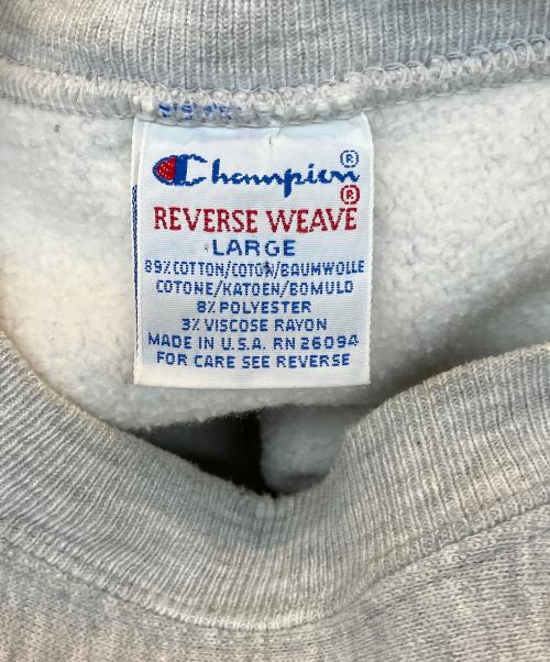 Champion REVERSE WEAVE（チャンピオン リバース ウィーブ）Champion REVERSE WEAVE (チャンピオン リバース ウィーブ) 90’s Wharton 半袖スウェット グレー サイズ:Ｌの古着・服飾アイテム