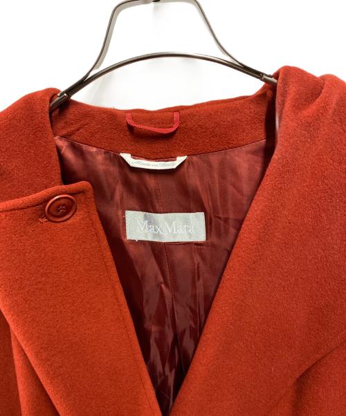 MaxMara（マックスマーラ）MaxMara (マックスマーラ) アンゴラ混フーデッドコート レッド サイズ:36の古着・服飾アイテム