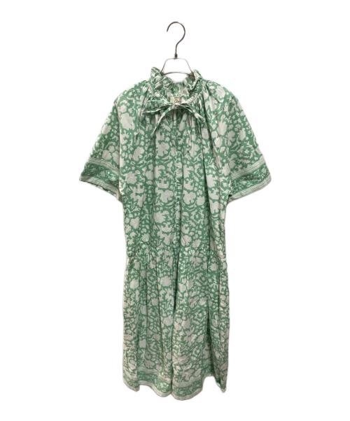SZ Blockprints（エスゼットブロックプリント）SZ Blockprints (エスゼットブロックプリント) Ron Herman (ロンハーマン) YUVA DRESS NILAワンピース グリーン サイズ:XSの古着・服飾アイテム