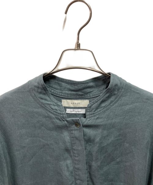 ARGUE（アーギュ）ARGUE (アーギュ) リネンノースリーブワンピース ブルー サイズ:ＦＲＥＥの古着・服飾アイテム