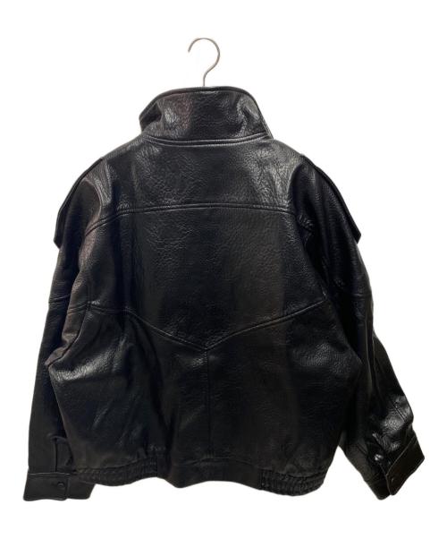 ZARA（ザラ）ZARA (ザラ) フェイクレザージャケット ブラック サイズ:XXLの古着・服飾アイテム