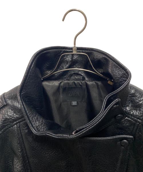 ZARA（ザラ）ZARA (ザラ) フェイクレザージャケット ブラック サイズ:XXLの古着・服飾アイテム